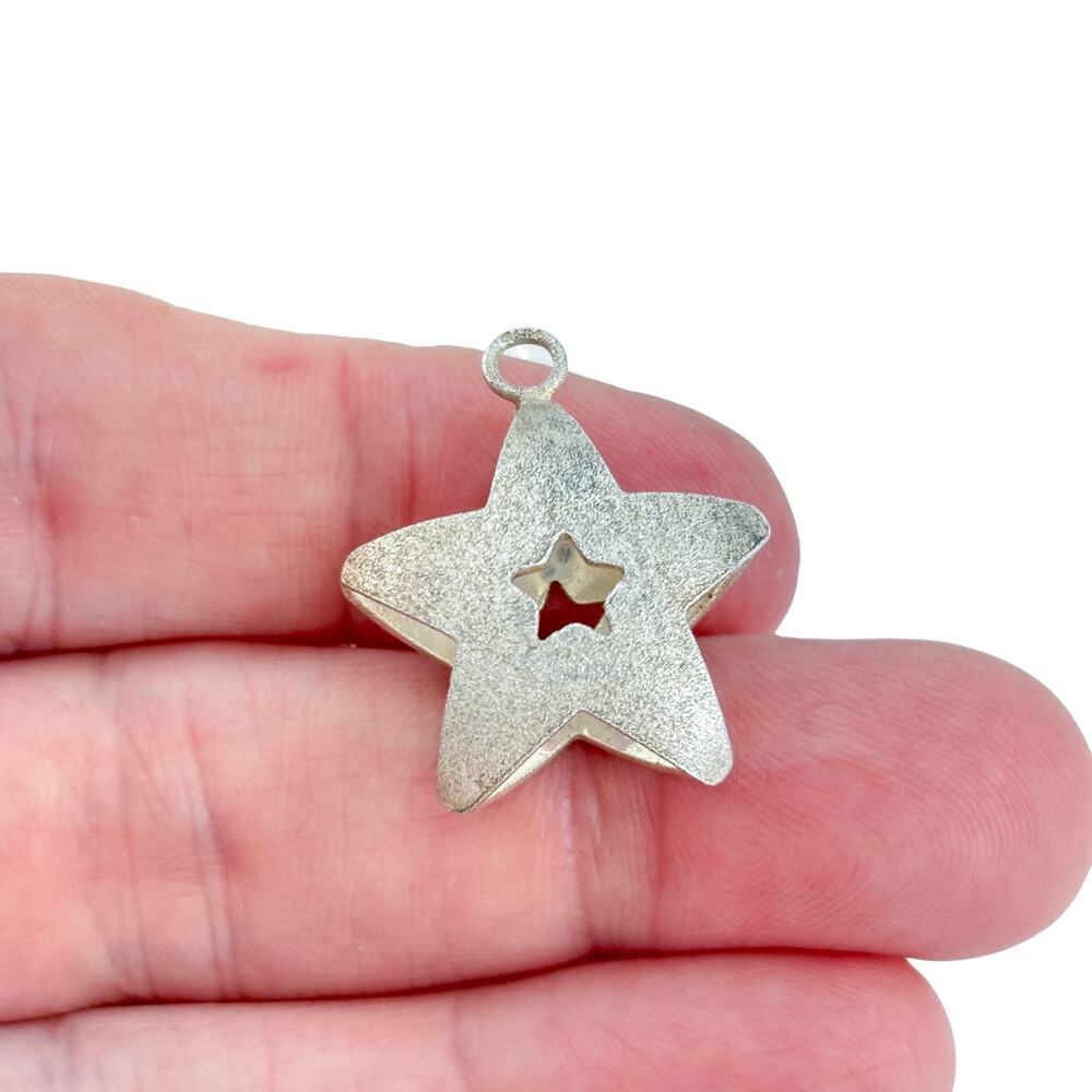 Vintage Sterling Silver 925 Star Cutout Pendant